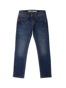 Pepe Jeans Boys Slim Fit Mid-Rise Light Fade Stretchable Clean Look Jeans