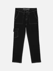 Pepe Jeans Boys Mid Rise Relaxed Fit Clean Look Stretchable Cotton Jeans