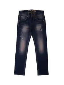 Pepe Jeans Boys Mid Rise Slim Fit Mildly Distressed Heavy Fade Stretchable Cotton Jeans