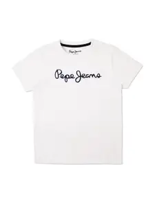 Pepe Jeans Boys Dan Core Typography Printed T-Shirt