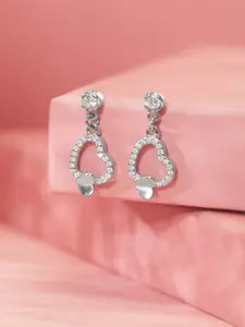 Rubans Silver Geometric Drop Earrings