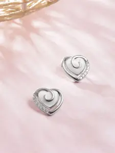 Rubans Silver Geometric Studs Earrings