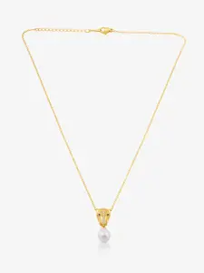 anore 18K Gold Plated Pearl Pendant Necklace