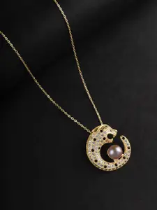 anore 18K Gold Plated Pearl Pendant Necklace