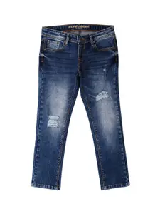 Pepe Jeans Boys Mid-Rise Heavy Fade Medium Shade Mildly Distressed Stretchable Jeans