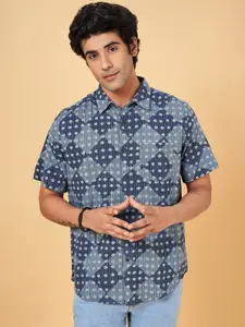indus route by Pantaloons Geometric Printed Cotton Casual Shirt