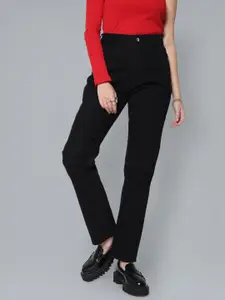 Flying Machine Women High-Rise Straight Fit Clean Look Stretchable Jeans