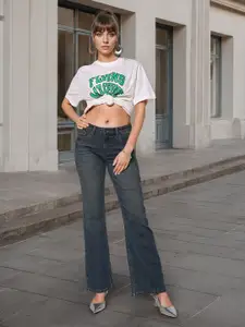 Flying Machine Women Bootcut Low-Rise Light Fade Stretchable Jeans