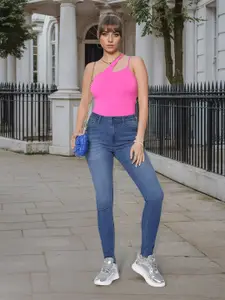 Flying Machine Women Super Skinny Fit High-Rise Clean Look Light Fade Stretchable Jeans