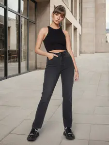 Flying Machine Women Straight Fit High-Rise Stretchable Jeans
