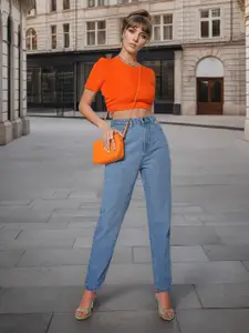 Flying Machine Women High-Rise Light Fade Straight Fit Jeans