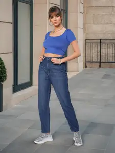 Flying Machine Women High-Rise Light Fade Straight Fit Jeans