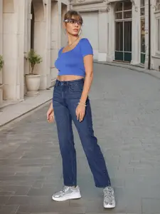 Flying Machine Women Straight Fit Clean Look Light Fade Non Stretchable Jeans