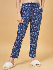 Dreamz by Pantaloons Women Tropical Printed Mid-Rise Cotton Lounge Pant
