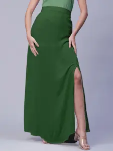 Moomaya A-Line Front Slit Maxi Asymmetrical Skirt