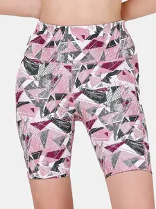 Soie Women Printed Skinny Fit Quick Dry Training Or Gym Sports Shorts