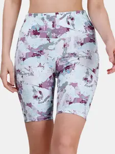 Soie Women Printed Skinny Fit Quick Dry Training Or Gym Sports Shorts