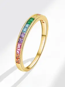 MYKI Gold-Plated CZ Studded Finger Ring