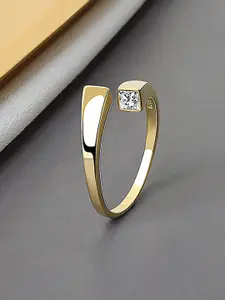 MYKI Gold-Plated CZ Studded Finger Ring