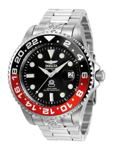 Invicta Men Embellished Dial Stainless Steel Bracelet Style Straps Analogue Watch