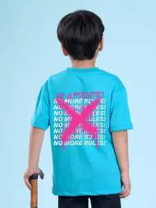 NUSYL Boys Typography Printed Oversized T-shirt