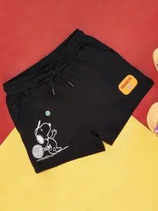 Pantaloons Junior Girls Snoopy Printed Mid Rise Cotton Regular Shorts