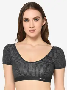 GROVERSONS Paris Beauty Ribbed Round Neck Stretchable Thermal Top