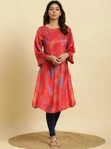 W Floral Printed Sequinned Detailed A-Line Kurta