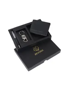 ZEVORA Men Leather Wallet Pen & Keychain Gift Set
