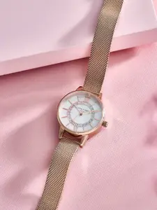 Olivia Burton Women Embellished Dial Stainless Steel Bracelet Style Straps Watch