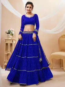 FABPIXEL Striped Gotta Patti Lehenga Choli With Dupatta