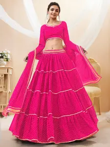 FABPIXEL Striped Gotta Patti Lehenga Choli With Dupatta