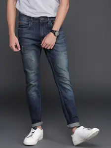 WROGN Men Blue Slim Fit Mid-Rise Mildly Distressed Stretchable Jeans
