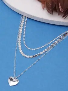 Stylecast X KPOP Silver-Plated CZ Studded Layered Necklace