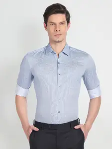 Arrow Micro Ditsy Printed Twill Slim Fit Cotton Formal Shirt