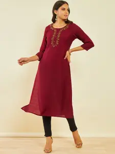 Soch Embroidered Flared Sleeves Thread Work Kurta