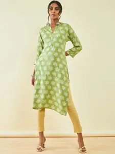 Soch Ethnic Motifs Printed Mandarin Collar Straight Kurta
