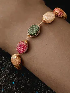 ATIBELLE Gold-Plated Stone Studded Wraparound Bracelet