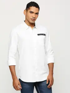 Solemio Spread Collar Classic Slim Fit Opaque Cotton Casual Shirt