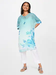 Global Desi Floral Printed Straight Kurta