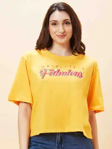 Globus Typography Printed Pure Cotton Oversized T-shirt