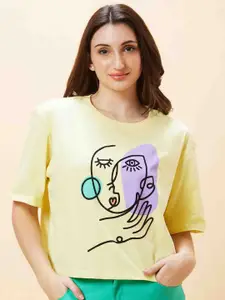Globus Graphic Printed Pure Cotton Boxy Fit T-shirt