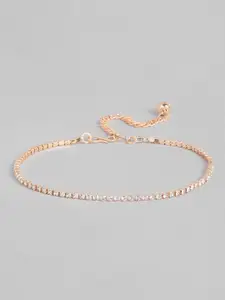 Sangria Women Gold-Plated Stone Studded Anklet