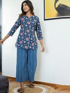FEATHERS CLOSET Floral Printed Pure Cotton Night suit
