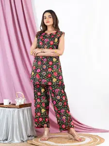 FEATHERS CLOSET Floral Printed Pure Cotton Nightsuits