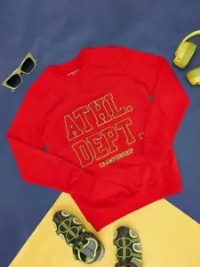 Pantaloons Junior Boys Typography Printed Cotton Sweatshirt