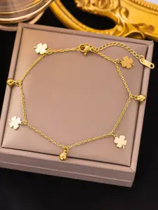 MYKI Cubic Zirconia Gold-Plated Charm Bracelet