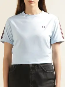 Fred Perry Brand Logo Printed Cotton T-shirt