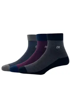 Peter England Men Pack Of 3 Colourblocked Pattern Above Ankle Socks