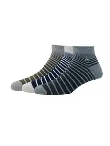 Peter England Pack Of 3 Striped Ankle-Length Socks
